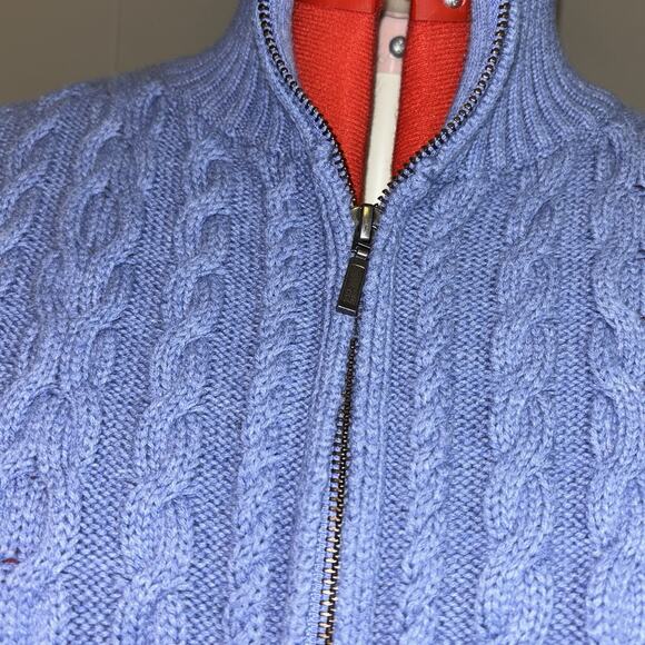 L.L. Bean Women’s Cottage Core Cable Fisherman Knit Womens SZ 1X Full Zip Up - Picture 4 of 10